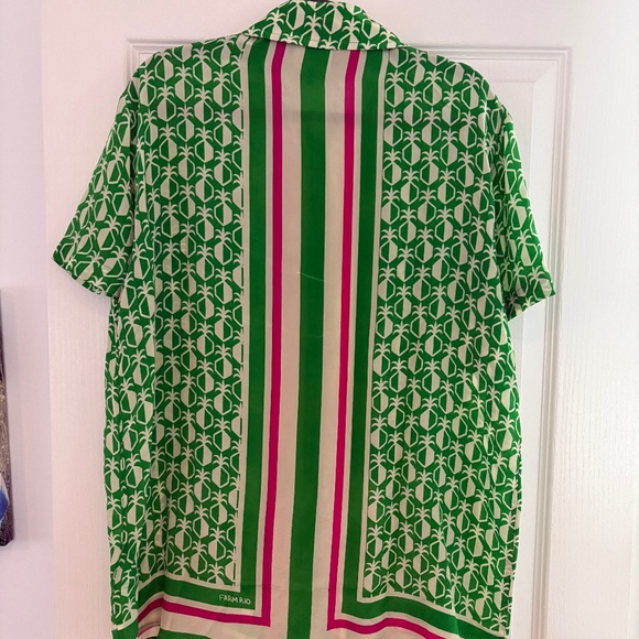Farm Rio Pineapple Scarf Shirt-L NWOT - Picture 2 of 3